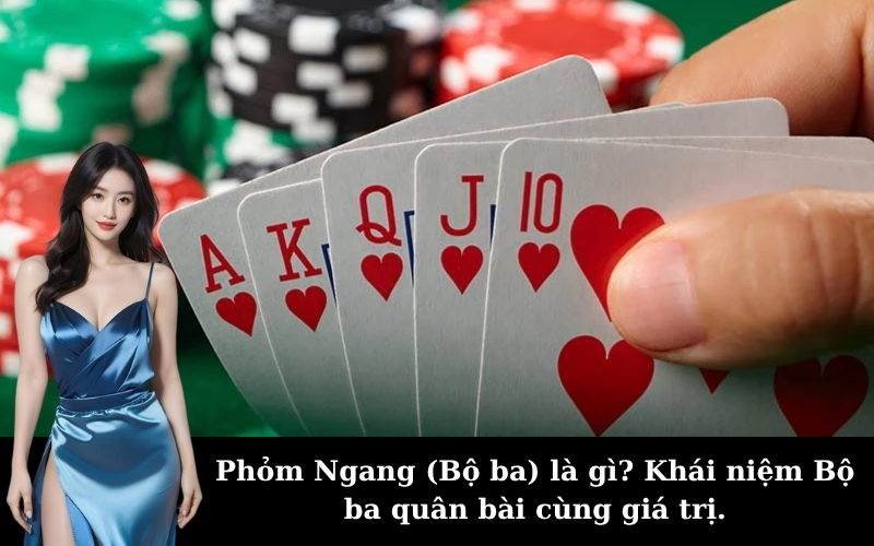 Phỏm Ngang (Bộ ba) là gì? Khái niệm Bộ ba quân bài cùng giá trị.